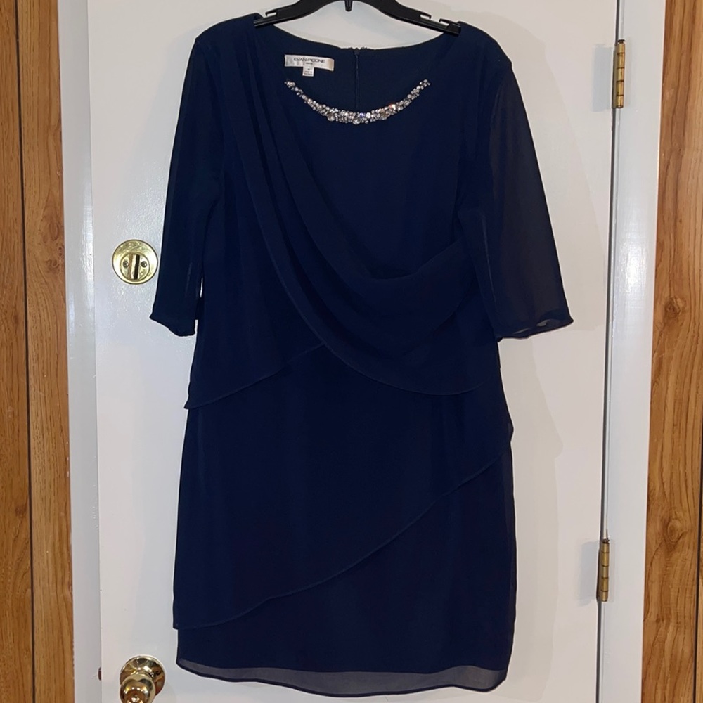 Evan-Picone Navy Dress